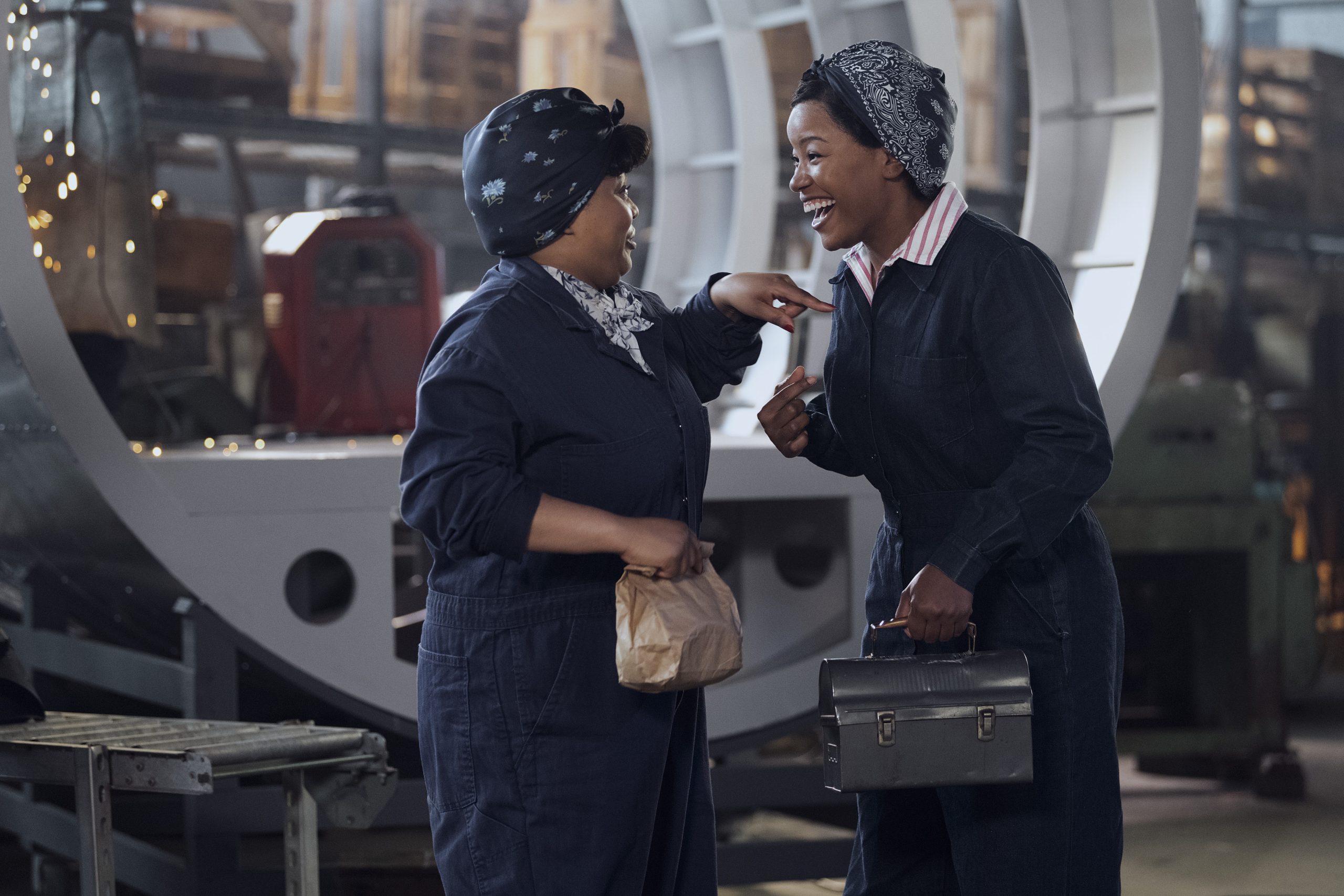 Gbemisola Ikumelo as Clance and Chanté Adams as Max in A League of Their Own