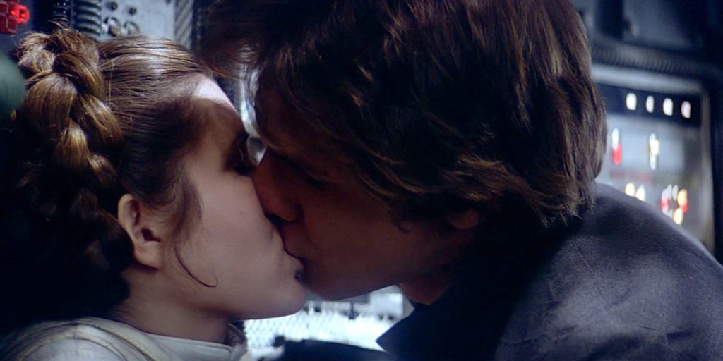 Luke And Leia Kiss In The Empire Strikes Back