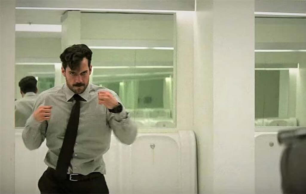 Henry Cavill iconic bathroom fight sequence