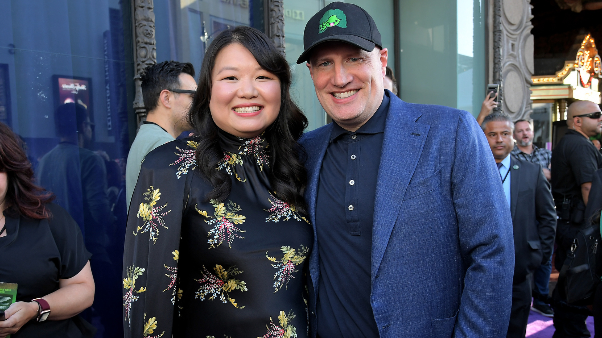 Jessica Gao along with Kevin Feige.