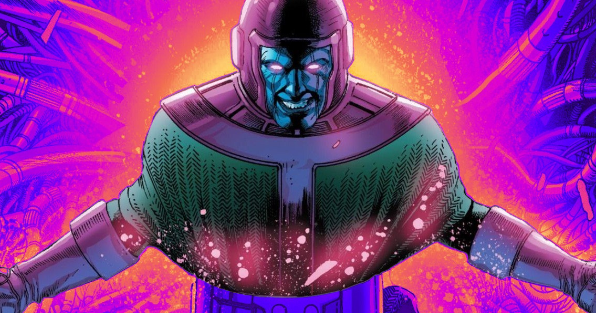 A comic panel showing Kang the Conquerer.