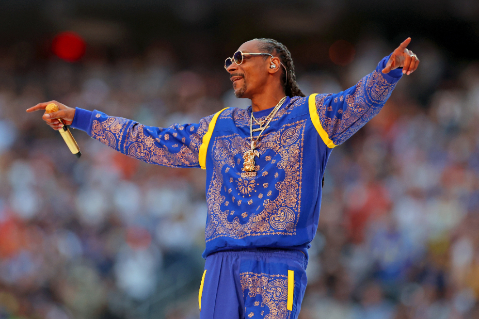 Snoop Dogg at the Super Bowl 2022.