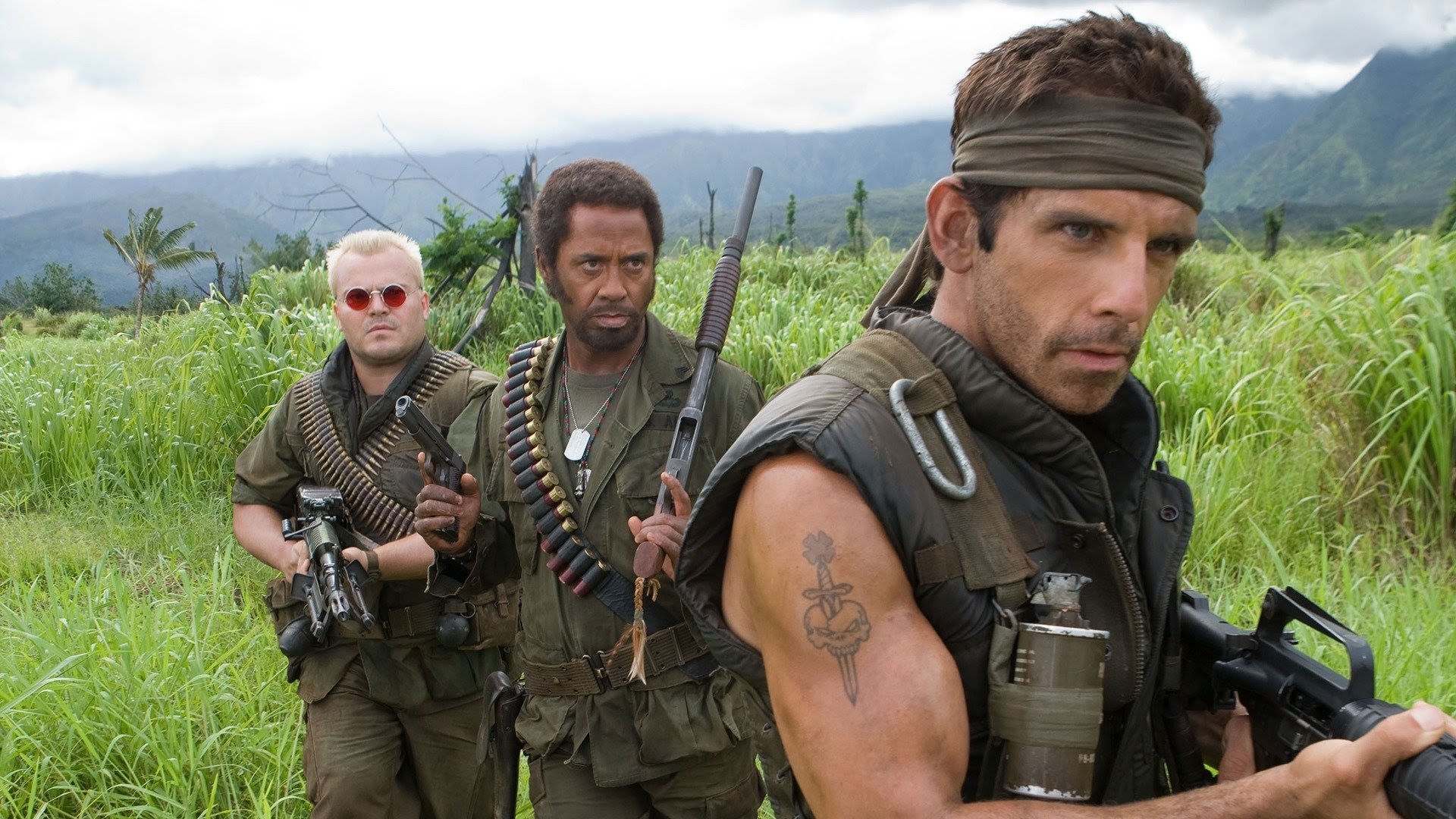 Tropic Thunder also featured Ben Stiller and Jack Black in the lead.