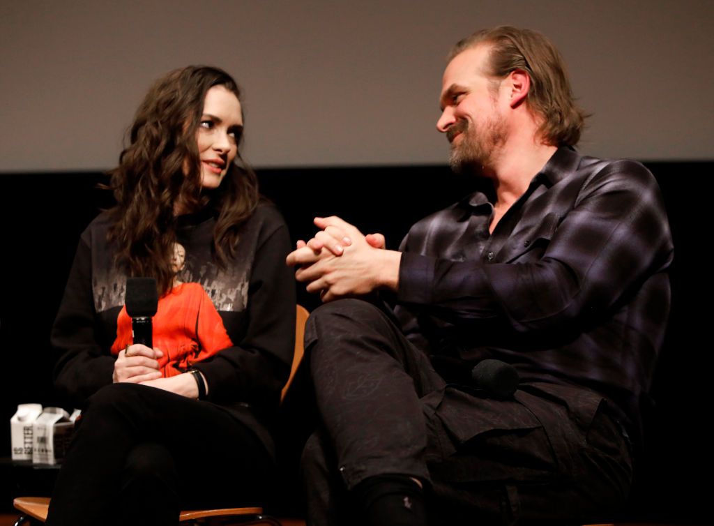 Winona Ryder and co-star David Harbour in an interview.