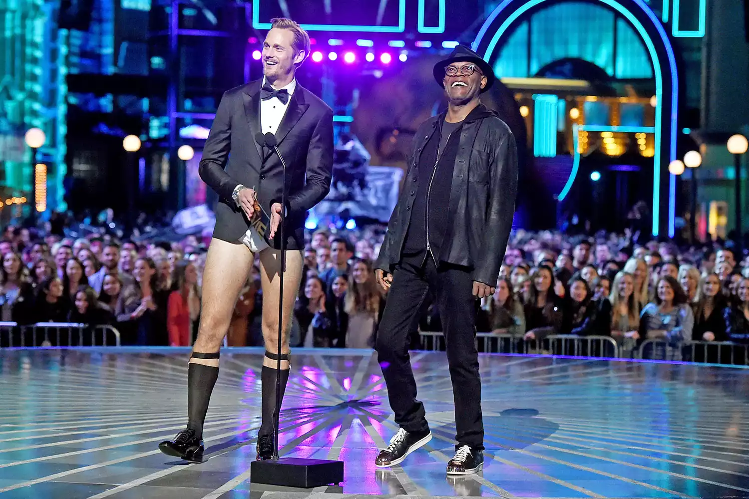 Alexander Skarsgård and Samuel L. Jackson at the 2016 MTV Movie Awards 