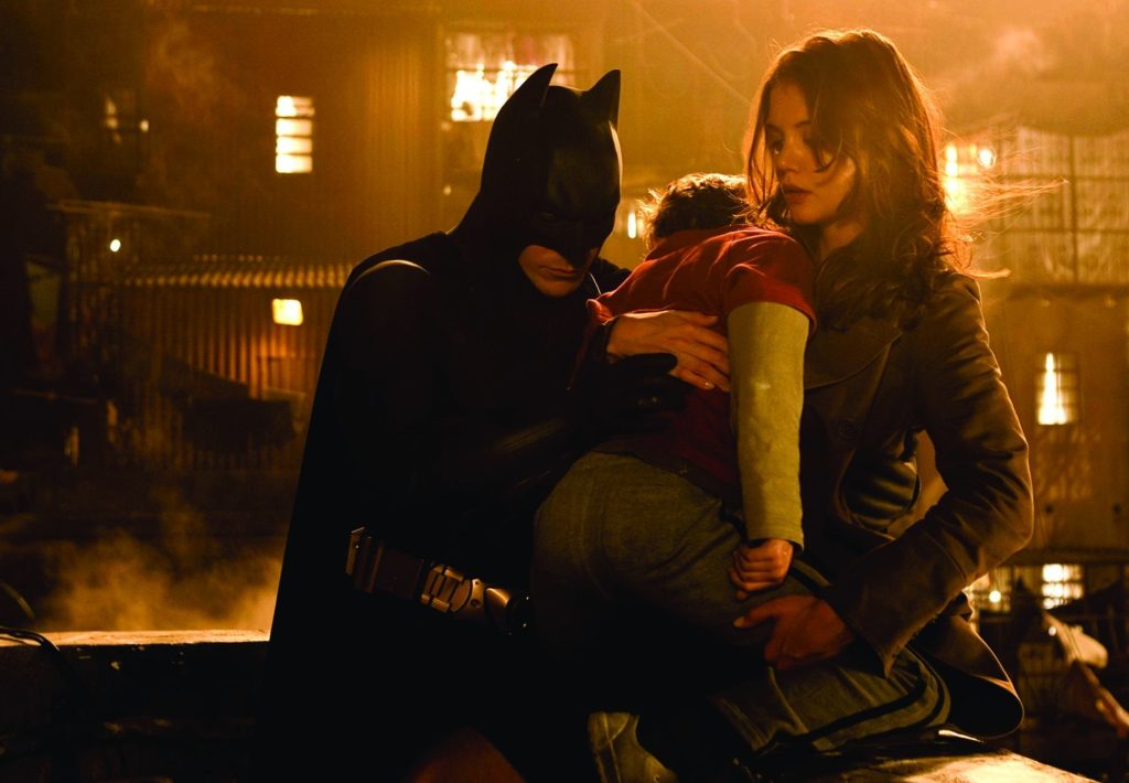 Christian Bale as Batman in a still from Batman Begins 