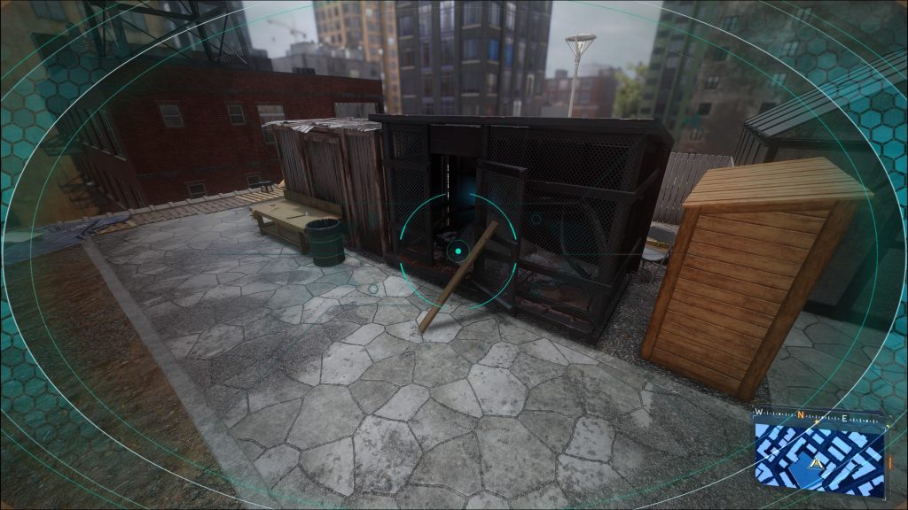 Shoot the wooden plan to complete Little Odessa's EMF Experiments in Marvel’s Spider-Man 2.