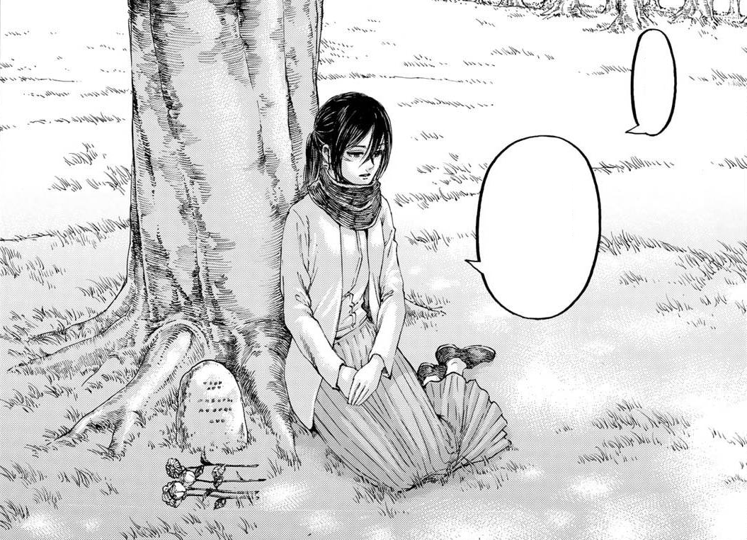 Mikasa visiting Eren's Grave