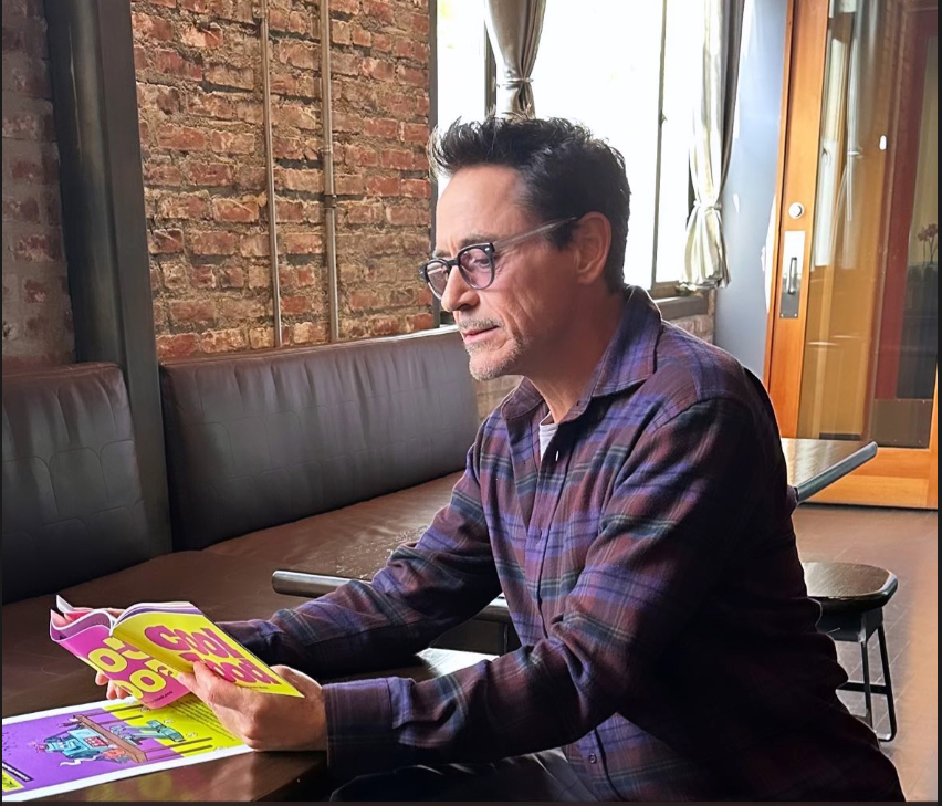 Robert Downey Jr. with his upcoming book Cool Foods