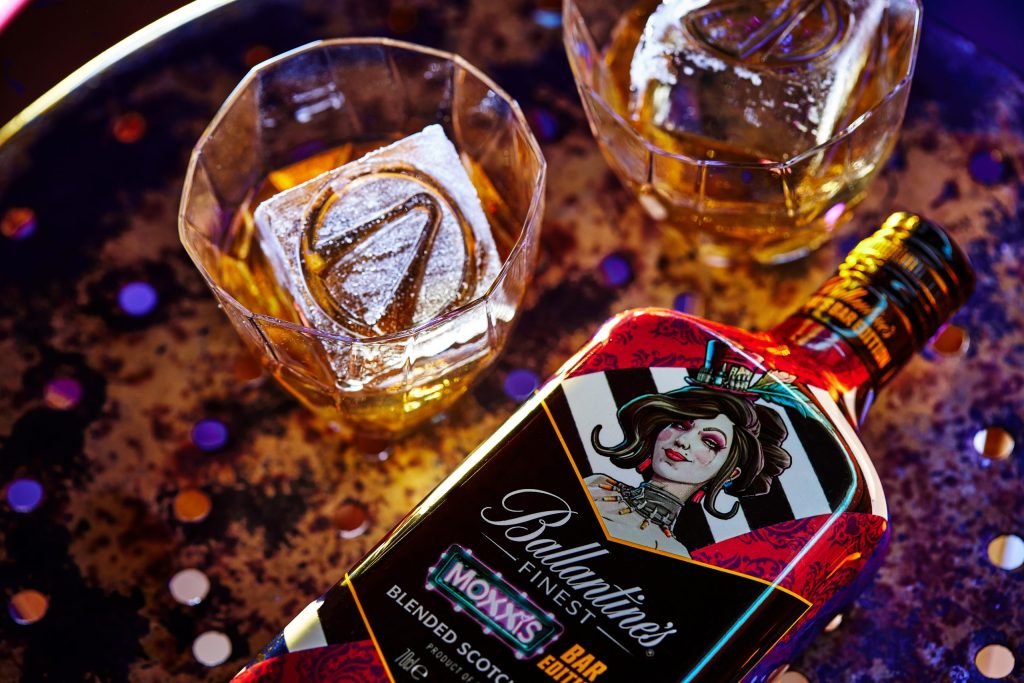 Before collaborating with Dota 2, Ballentine collaborated with Borderlands: The Game with its Moxxie's finest whiskey