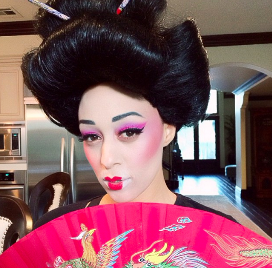 Tia Mowry in a Geisha get-up