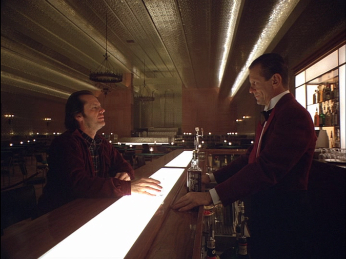 Jack Nicholson and Philip Stone in a still from The Shining