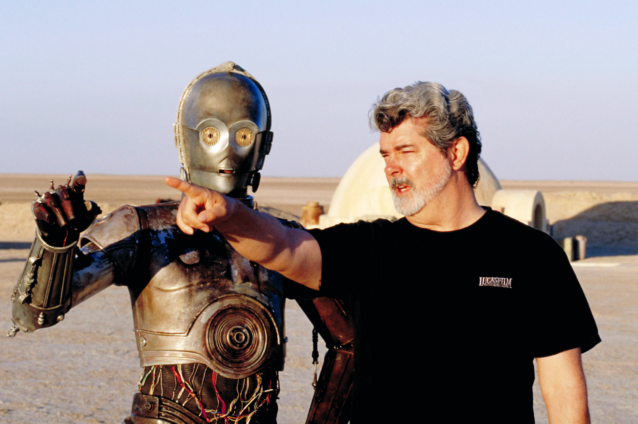 George Lucas on the set of Star Wars Episode IV: A New Hope