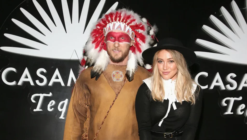 Hilary Duff and Jason Walsh in their Halloween costumes 