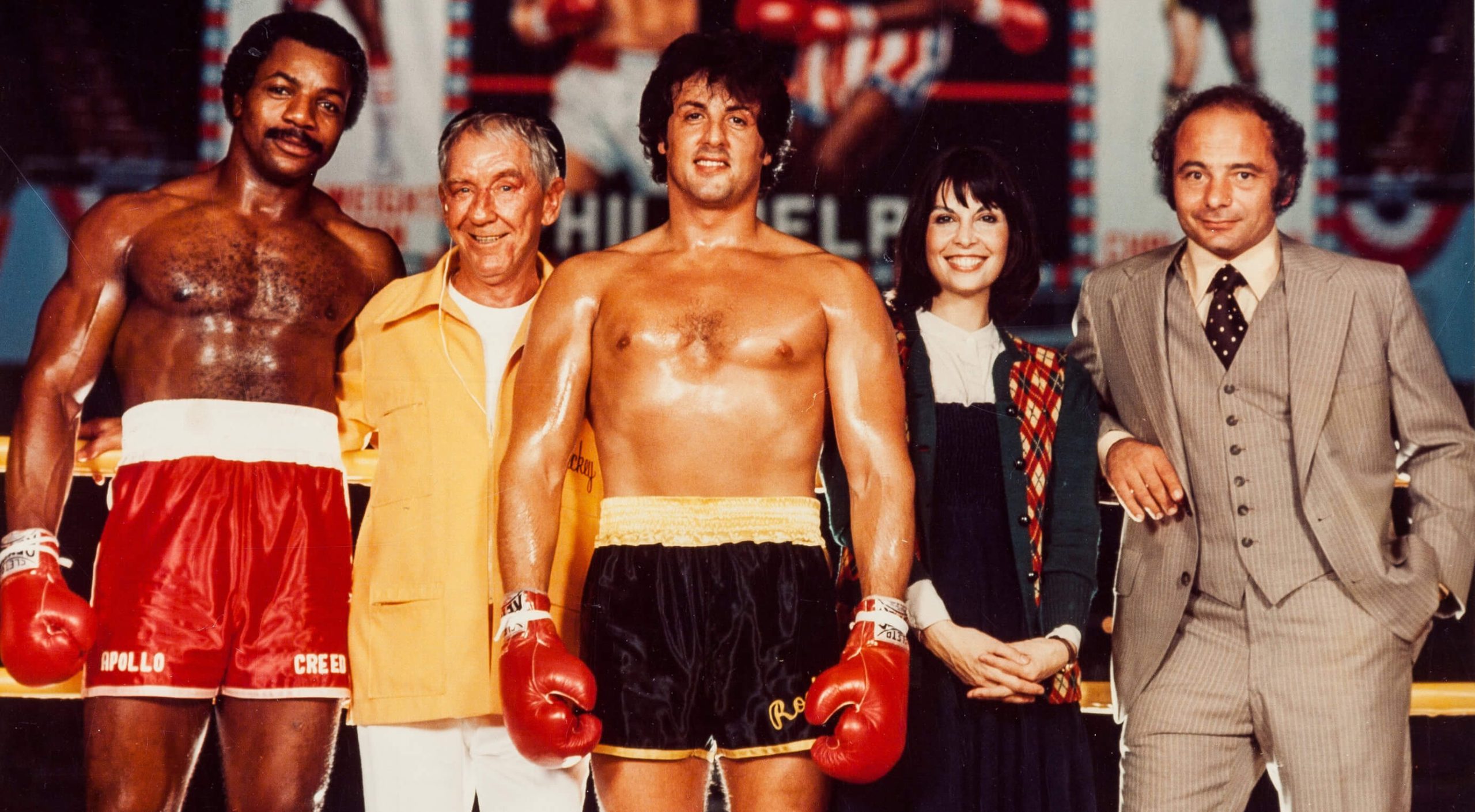 Sylvester Stallone in a set photo from Rocky II
