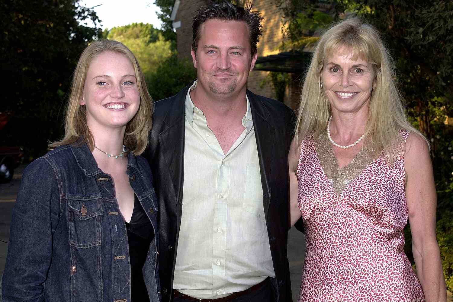 Matthew Perry with his mom and sister