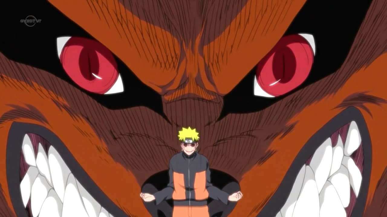 Naruto with the nine-tailed fox