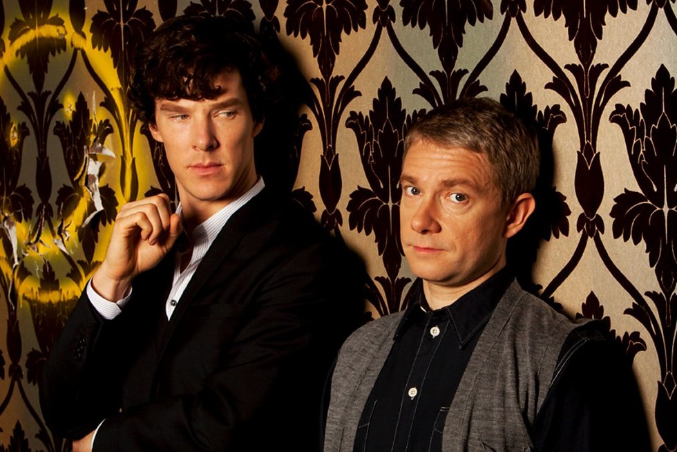 Benedict Cumberbatch and Martin Freeman as Sherlock and Dr. Watson in Sherlock