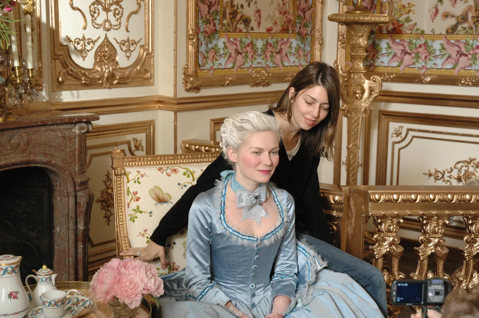 Sofia Coppola and Kirsten Dunst on the sets of Marie Antoinette