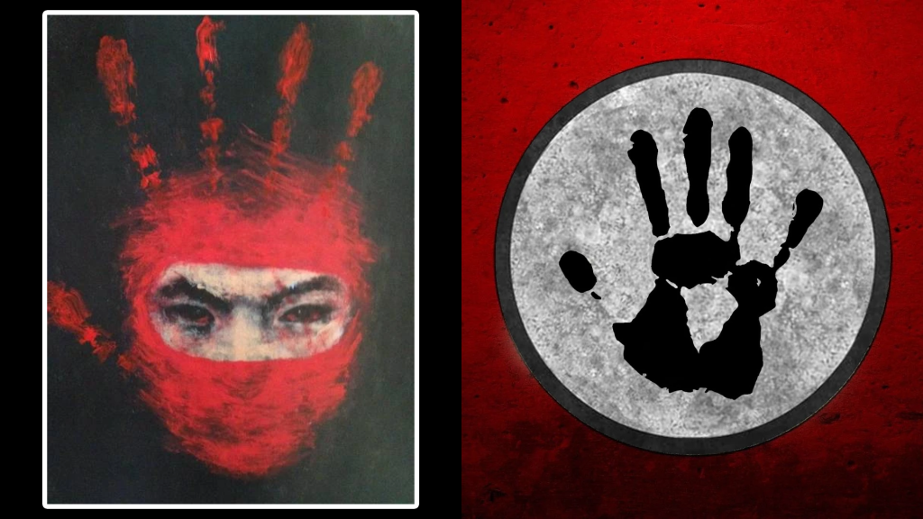The Hand Logo in the comics (left) and the MCU (right)