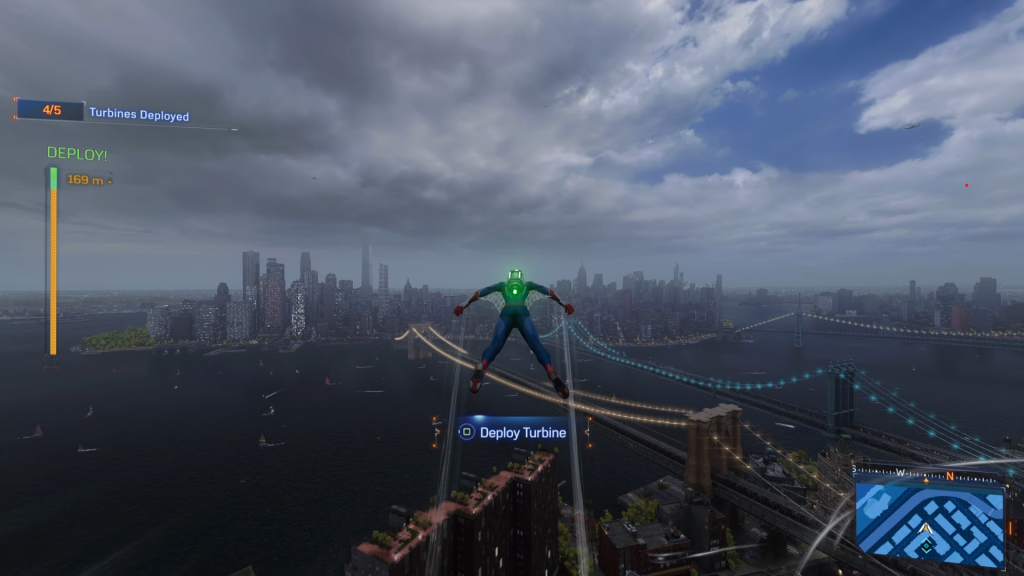 For Downton Brooklyn's EMF Experiments in Marvel’s Spider-Man 2, release turbines using your Web Wings.