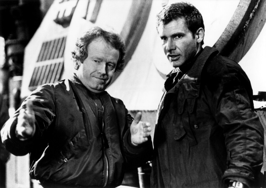 Ridley Scott and Harrison Ford on the sets of Blade Runner 