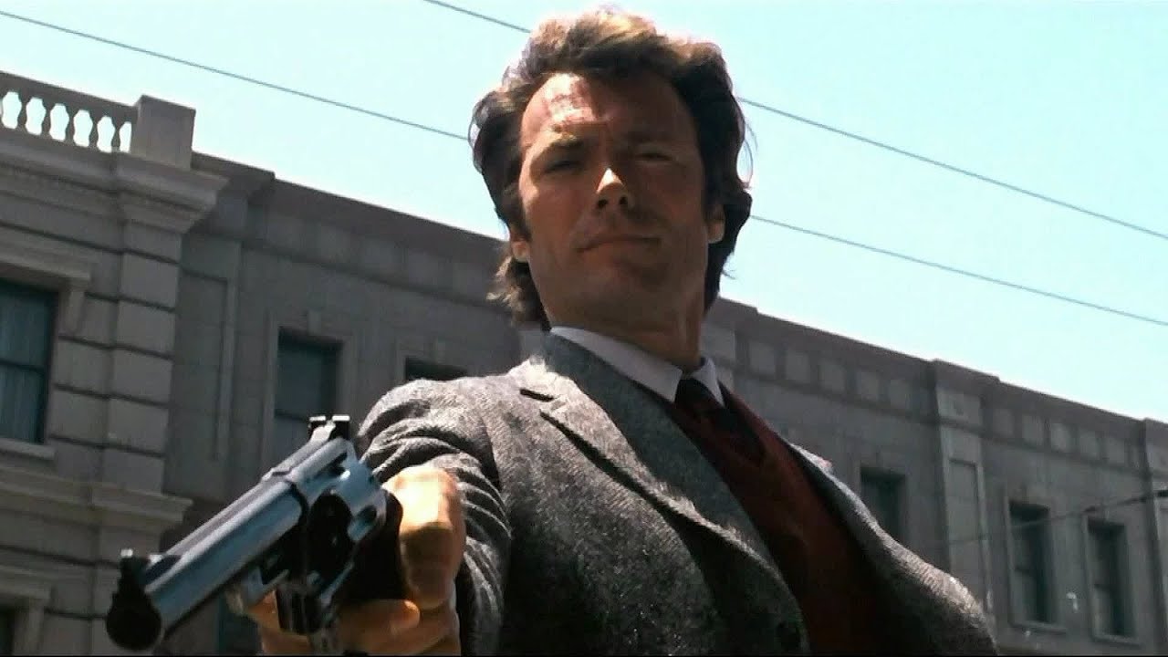 Clint Eastwood with a gun in Dirty Harry