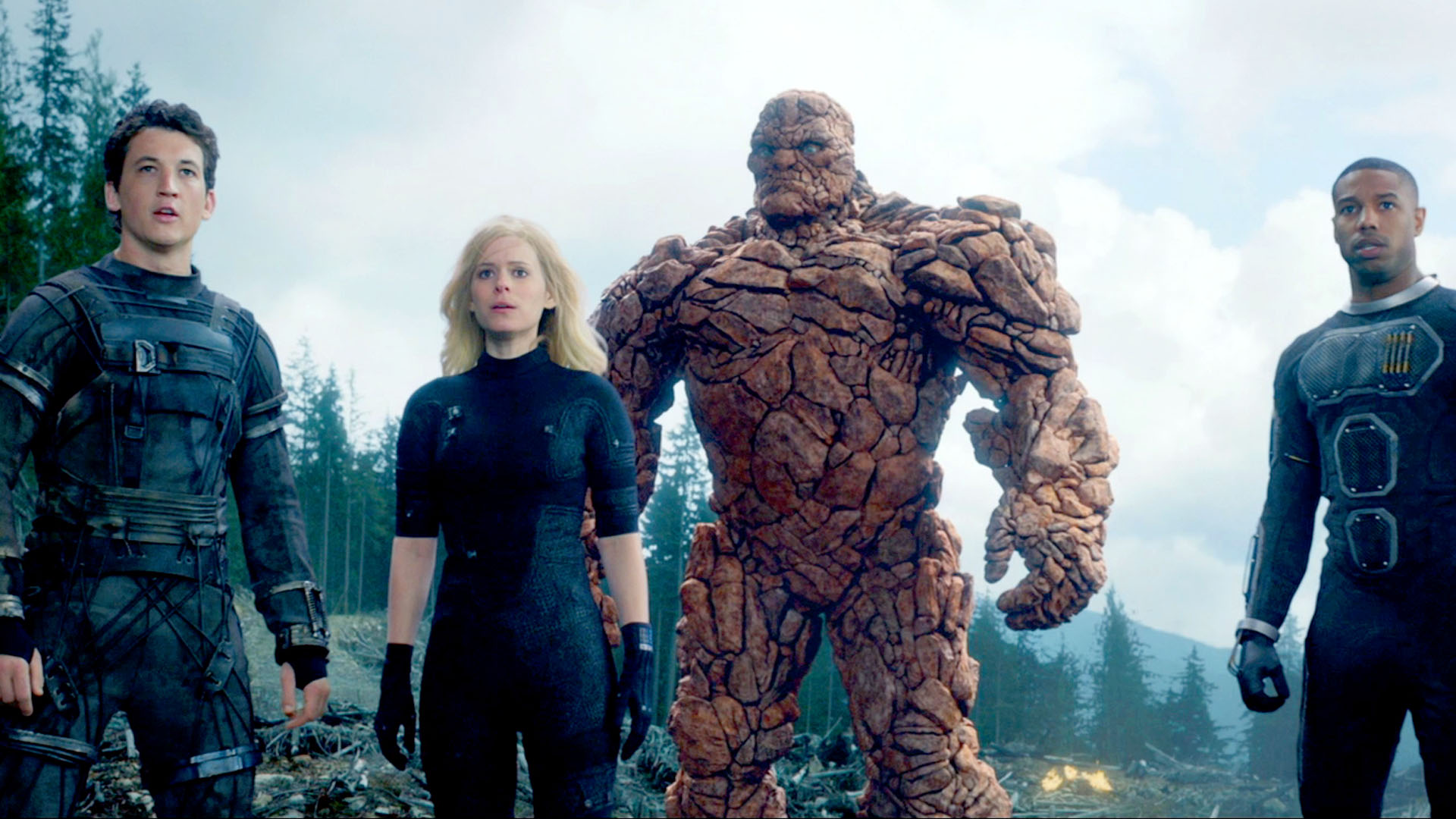Fantastic Four cast in 2015 film looking on