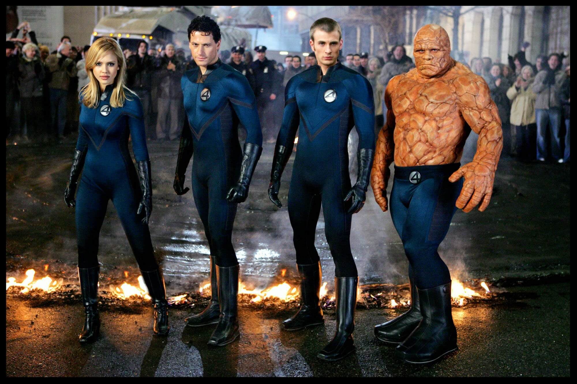 Fantastic Four 2005 cast looking on
