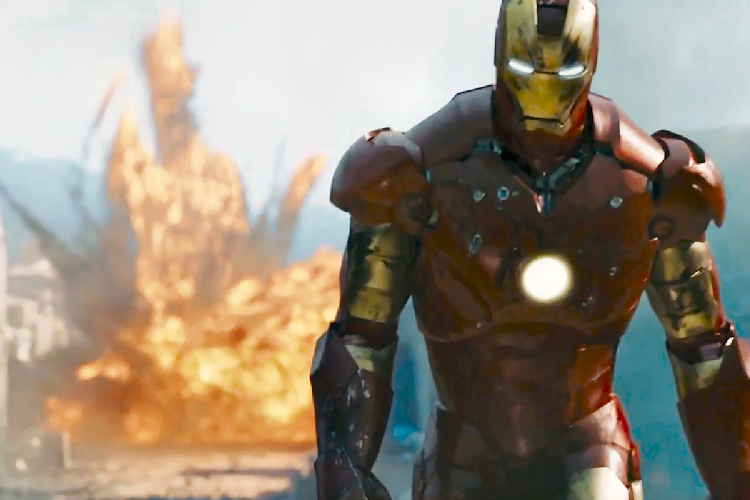 Iron Man not looking at cool explosion