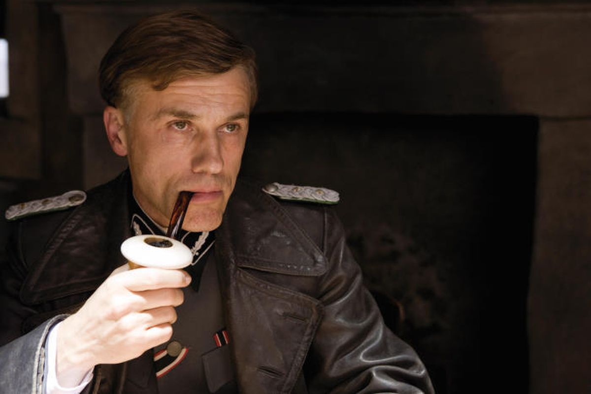 a still from the first scene of Inglorious Basterds starring Christoph Waltz as Hans Landa