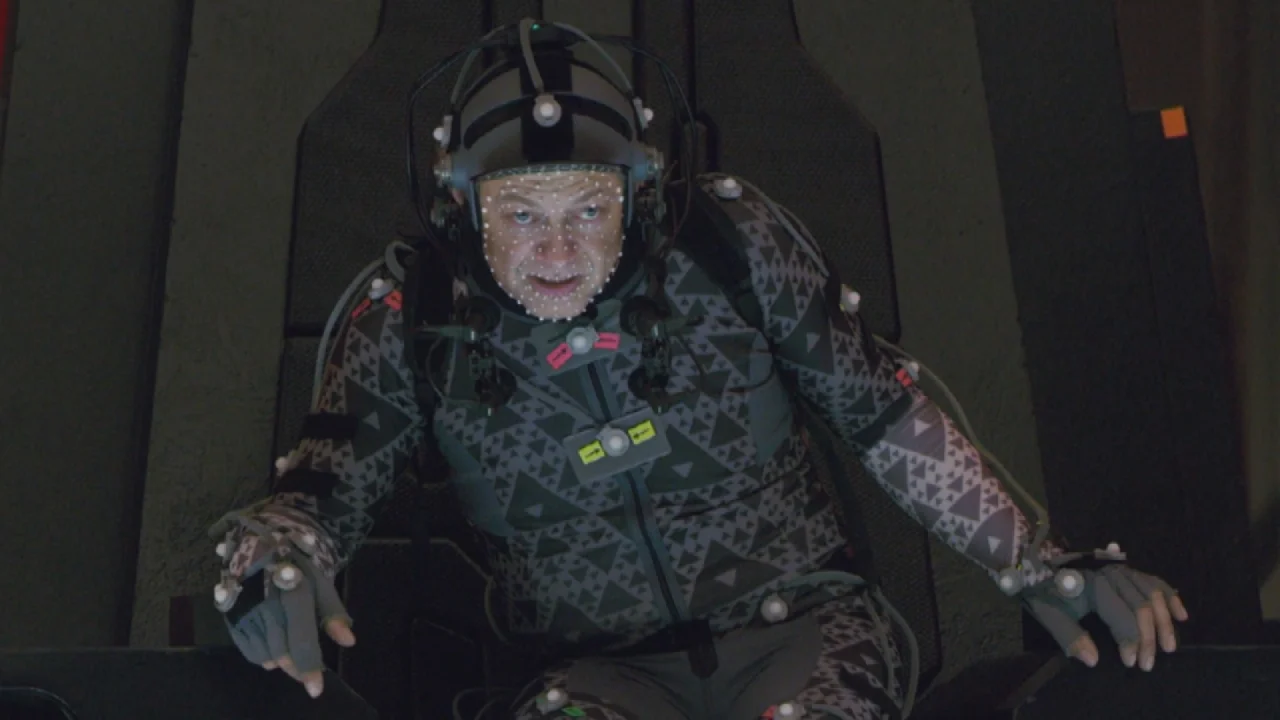 Andy Serkis doing the motion capture work for Supreme Leader Snoke in Star Wars: The Last Jedi | Lucasfilm Ltd.