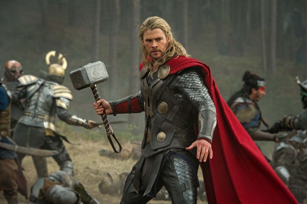 Chris Hemsworth as Thor with his Mjölnir