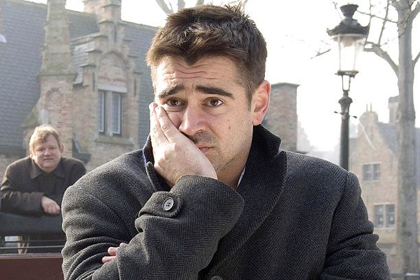 Colin Farrell in a still from In Bruges
