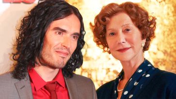 controversial comedian russell brand “gifted” helen mirren his “disgusting” yellow underwear as a farewell present