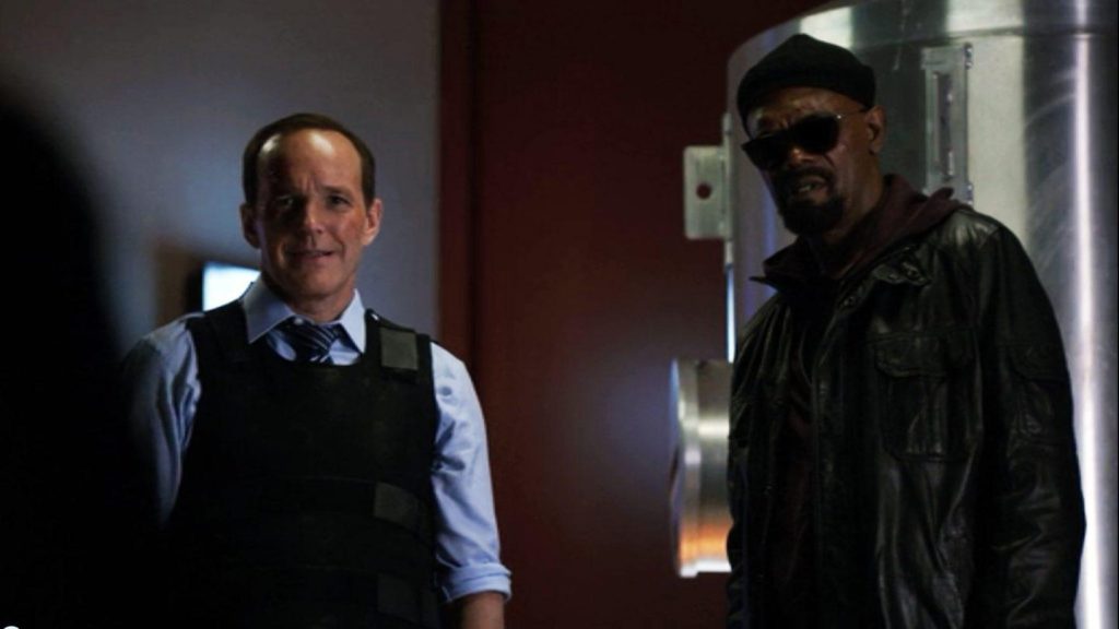 Clark Gregg and Samuel L Jackson in a still from Agents of S.H.I.E.L.D.
