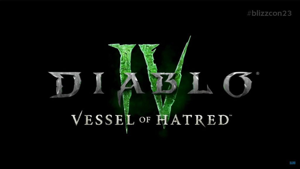 A new Diablo 4 expansion, called Vessel of Hatred, announced at BlizzCon 2023 Opening Ceremony.