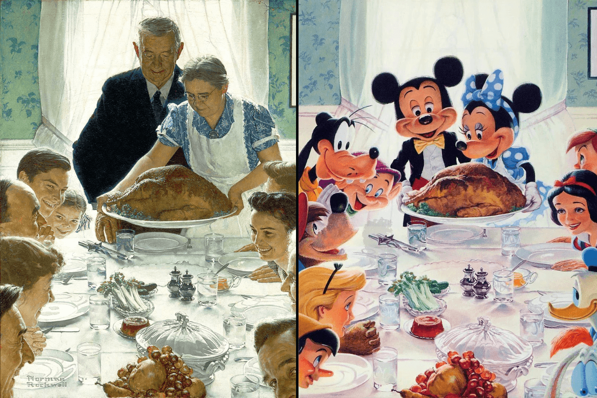 Disney's iconic recreation of the Thanksgiving Picture