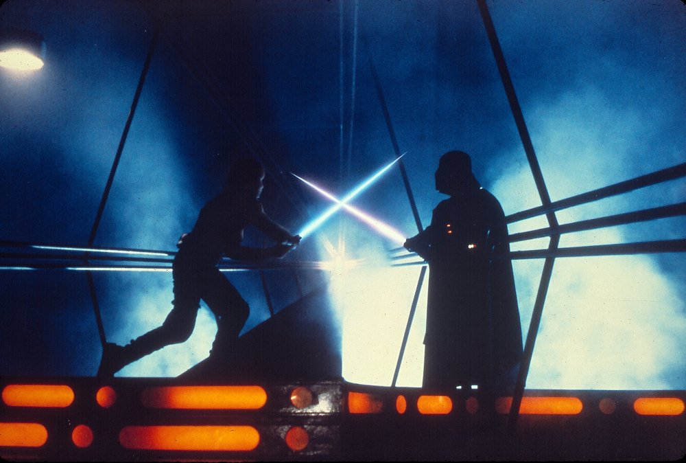 Luke Skywalker fights Darth Vader in The Empire Strikes Back