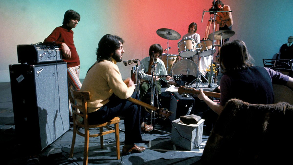 A still from the documentary The Beatles: Get Back