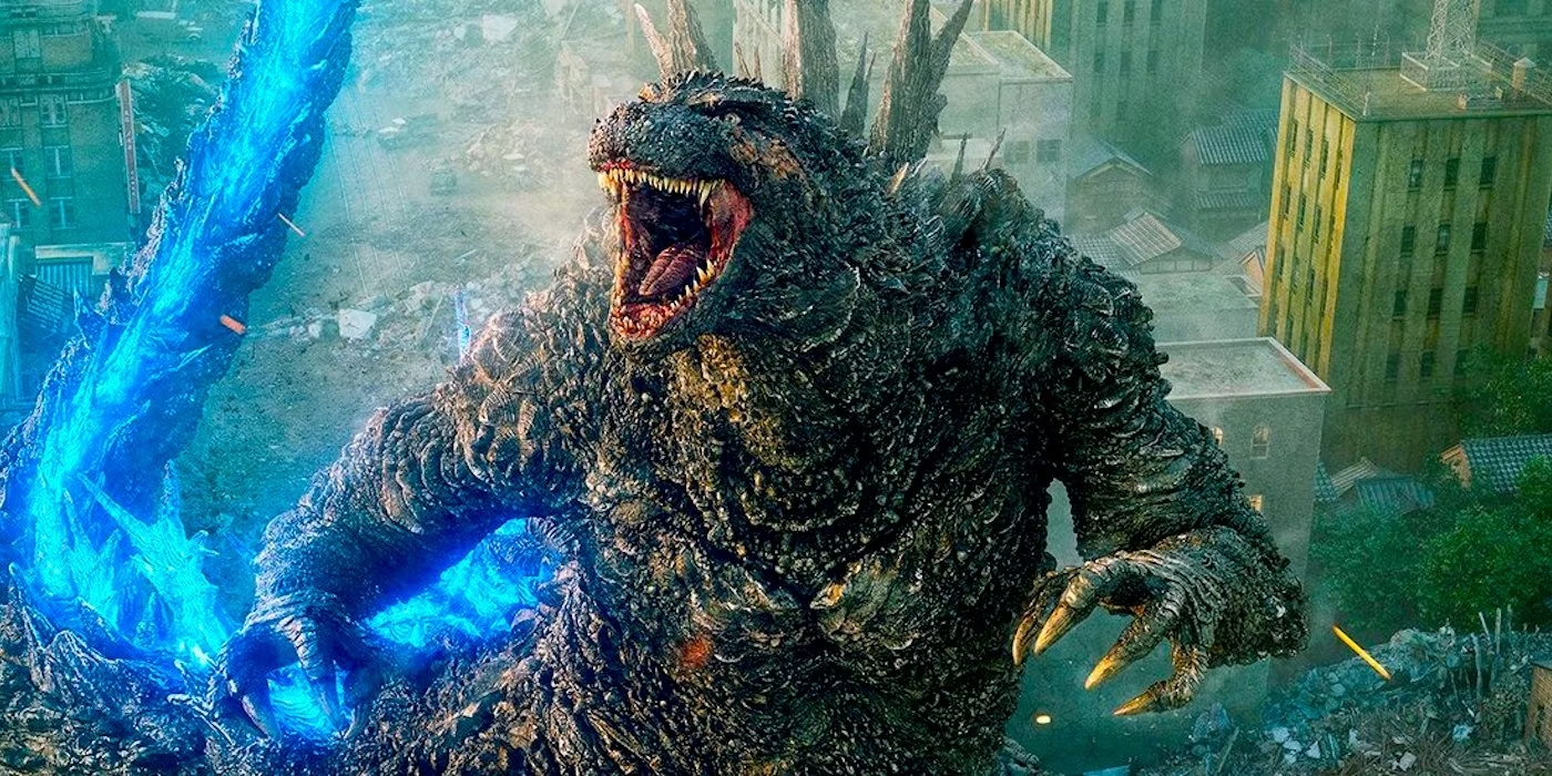 A promotional image of Godzilla Minus One (2023)