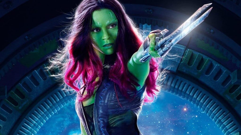 Zoe Saldaña as Gamora in Guardians of the Galaxy