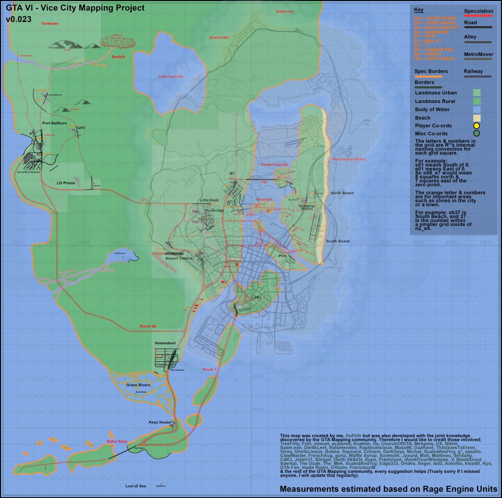 The map can be large enough to contain multiple maps from previous GTA games.