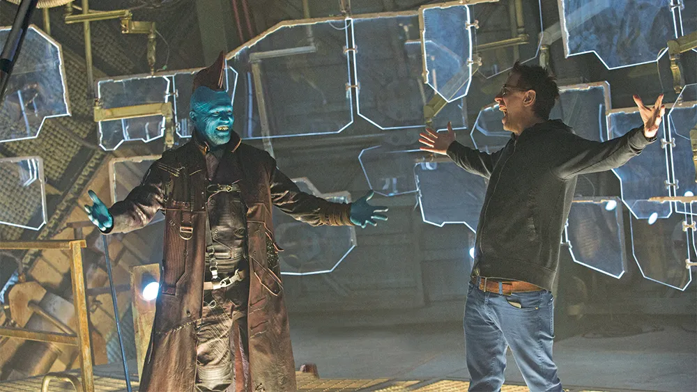 James Gunn on the sets of Guardians of the Galaxy