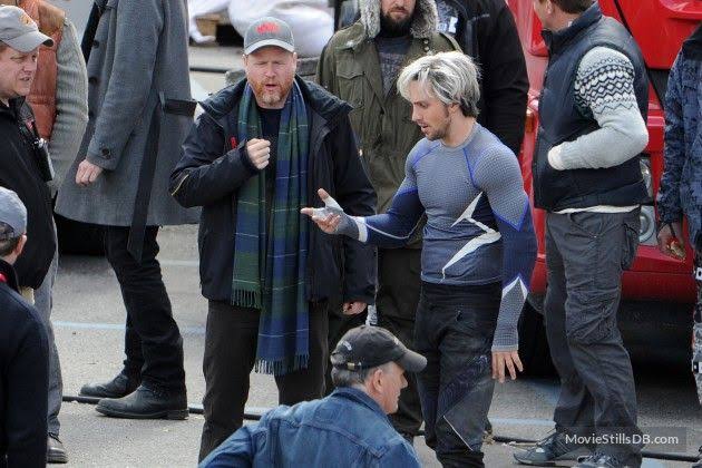Joss Whedon on the set of Avengers: Age of Utlron