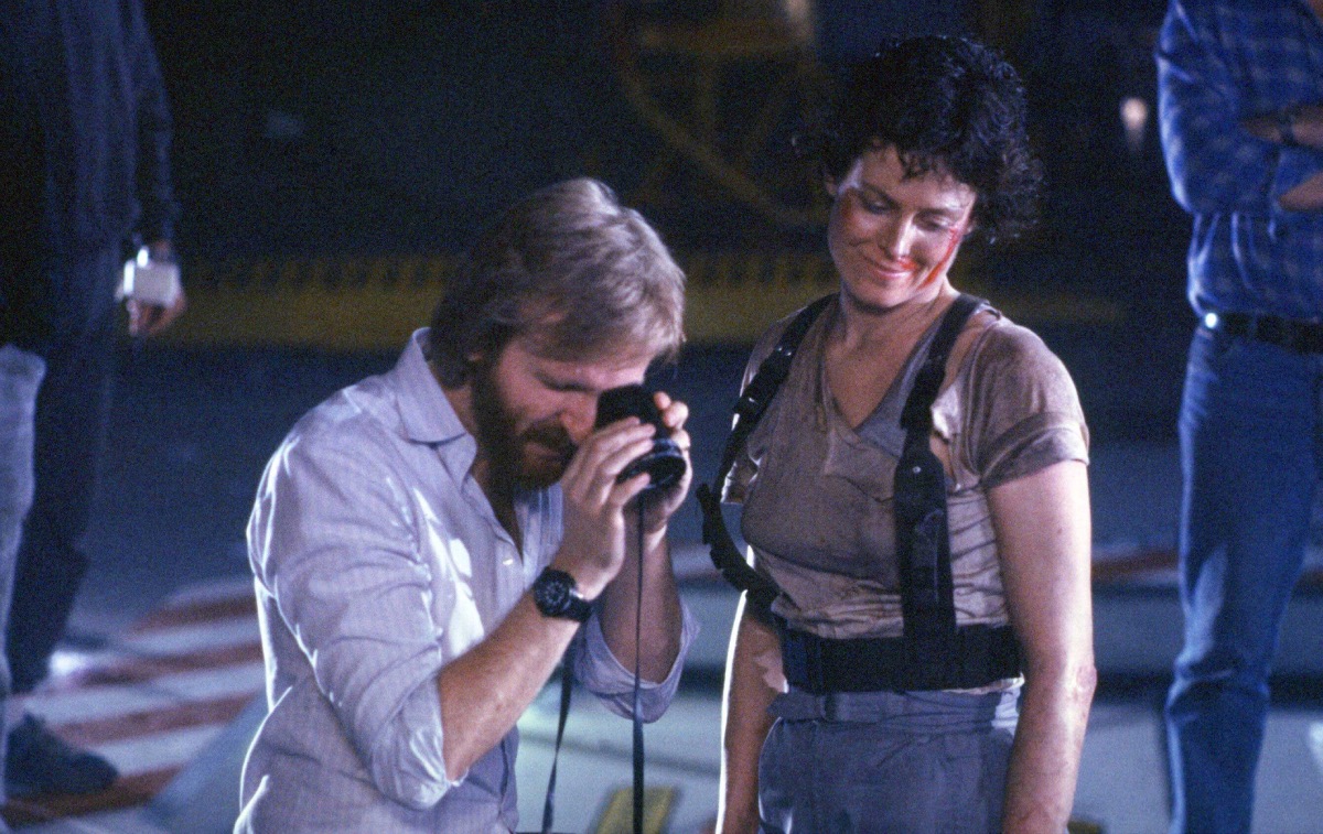 James Cameron and Sigourney Weaver in Aliens (1986)