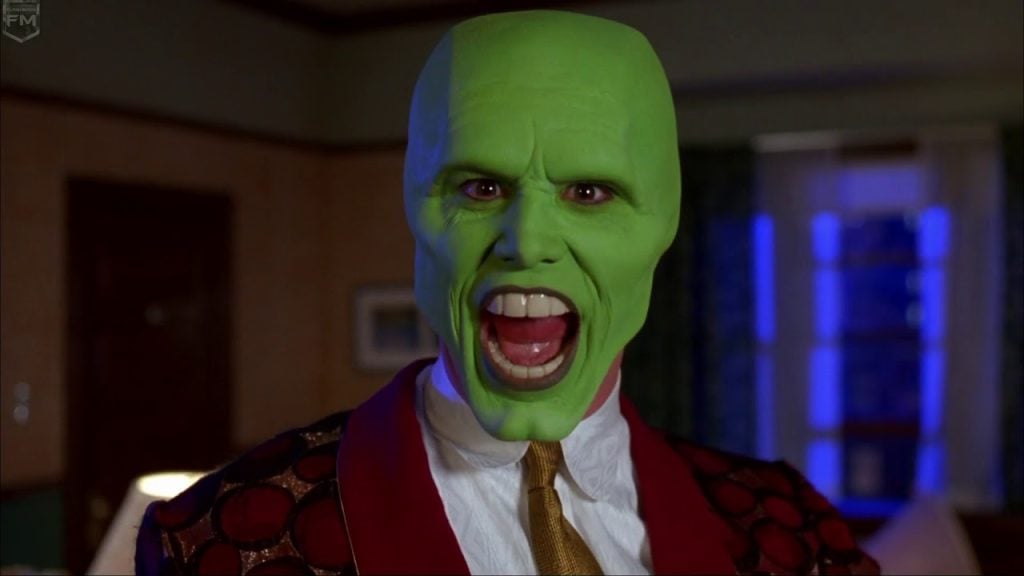 jim carrey in a still from the mask