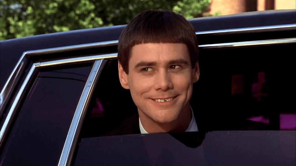 Jim Carrey in a still from Dumb and Dumber (1994)