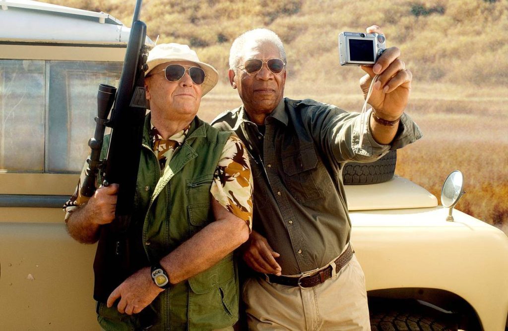 Morgan Freeman with Jack Nicholson in a still from The Bucket List (2007)