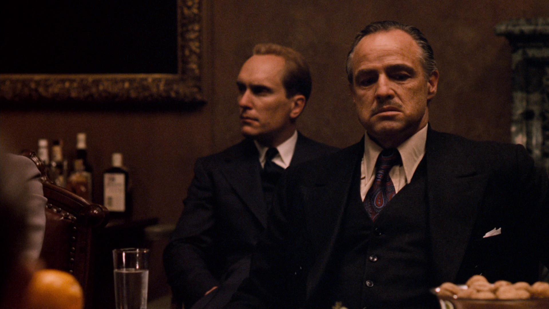 Robert Duvall and Marlon Brando in The Godfather